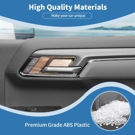 PDKLIN for Silverado Inner Door Handle Bowl Cover Trim for Chevy Silverado GMC Sierra 2022-2024 Wood Grain Interior Accessories 4pcs