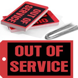 200PCS Out of Service Tags - 6.22 x 3.15-in Maintenance Required Red Tags Repair Tags with 12-in Tag Wires Attached for Machine Equipment Inspection Maintenance