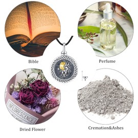 XIXLES Lion Necklace for Ashes 925 Sterling Silver Lion Urn Pendant Cremation Keepsake Jewelry for Men Loss Of Loved One With Gifts Box