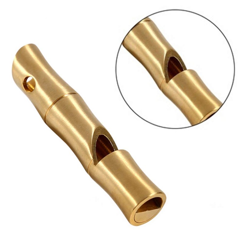 2pcs Brass Whistle Emergency Whistle EDC Loud Signal Whistle for
