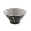 SS-U1-2004-0-01 Tableware East Cutaway Rice Bowl, Green Polka Dots