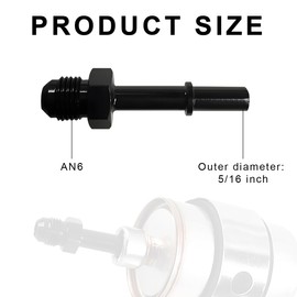 DXNQ Fuel Line Fitting, 6AN Male to 3/8" SAE Quick Disconnect Male Push On EFI Fuel Hose Line Fitting Adapter, Straight Aluminum Sealed EFI Push Lock Adaptor for Fuel Rail Hose (AN6-5/16)