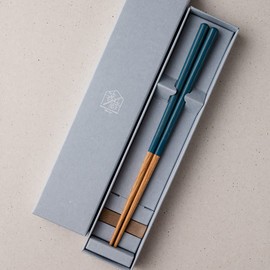 HASHIKURA SEASON 01 Chopsticks Dishwasher-safe, Natural Wood, Unisex, 8.9 inches (22.5 cm), Oak, Octagonal, Sky Blue, Made in Japan G-81042