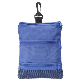 PATIKIL Golf Pouch Bag 7.8x7 Inch, 3 Zippered Golf Ball Bag with Clip Valuables Tee Pouch Multi Pocket for Men Women Holder, Blue