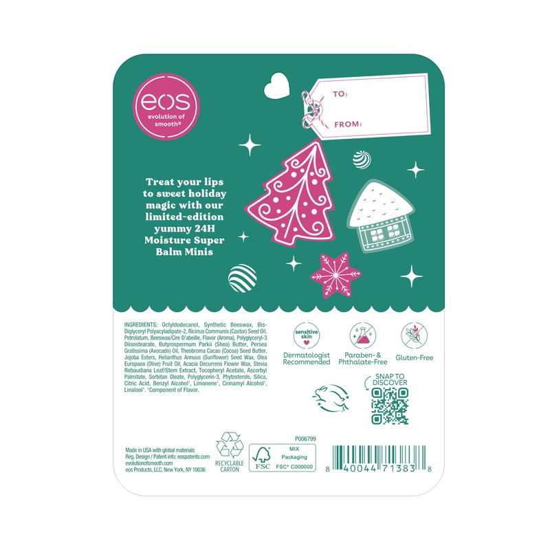 eos Holiday 24H Moisture Mini Super Balm Set- Speculoos Cookie