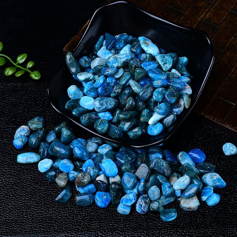 Erliway Erliway 100g Natural Apatite Crystal Chips, 7-9mm Tumbled Chips