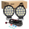 Nilight LED Pods 2Pcs 4.5Inch 42W 4200LM Round Flood Light