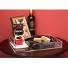 Clear Sturdy Acrylic Serving Tray with Handles-10x15Inch-Serving Coffee,Appetizer,Breakfast,Butler-Kitchen Countertop Tray-Makeup