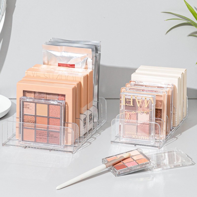 happykau Eyeshadow 2 Piece Storage 7 Compartments Cosmetic Storage Acrylic