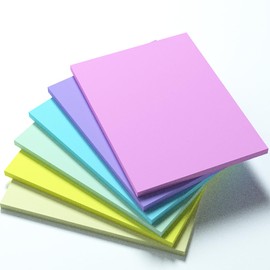 KIFZM KIFZM Kreative extragroße Klebepads, 15,2 x 20,3 cm, Pastellfarben, harmonische Farben, 203 mm x 152 mm, 50 Blatt/Block, 6 Blöcke für Entwürfe, Präsentationen, Werkstätten, selbstklebende