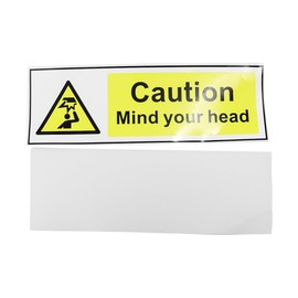 Nicear 4 PCS Mind Your Head Sign Safety Warning Stickers Waterproof Outdoor Vinyl Sticker 20x6.6cm