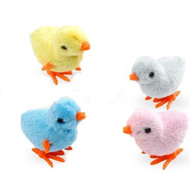 Ding Yongliang Easter Wind Up Chicken Toy, Easter Decoration Chick, Pack of 4 Chicken Toy Gift for Little Boys and Girls, Chick Toy Easter, Easter Basket Fillers (Random Colour)