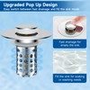Bathroom Sink Stopper with Pop Up Design, Universal Sink Drain