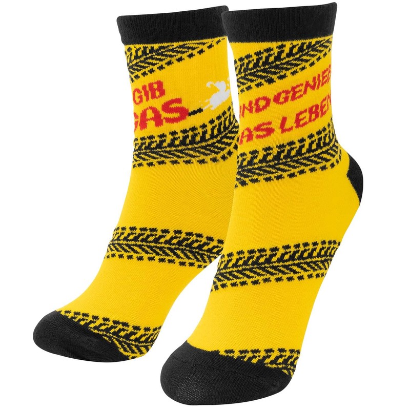 GRUSS & CO Socks Set with "Gib Gas" Motif, Gift