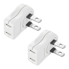 Yazawa Yazawa L-Shaped Outlet Tap, 2-piece Set, Power Tap, L-Shaped Plug, 1 Gap, Clean Wiring, Yazawa Corporation, PC Accessories