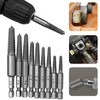 Gasea 10Pcs Damaged Screw Extractor and Remover Set, 1/4" Hex