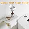 Hoimpro Brushed Gold Aluminum Toilet Paper Holder with White Natural