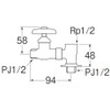 SANEI B21A-13 Branch Valve 2.0 x 5.1 x 3.9 inches