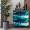 HOMETITUTE Ocean Wave Peel Stick Wallpaper 15.7x39.4 Blue Green Fluid