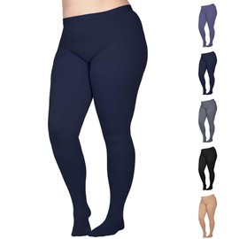 Plus Size Compression Pantyhose for Women 20-30mmHg - Opaque Graduated Compression Hose for Lymphedema, Leg Pain, Swelling, Edema, Post Surgery - Navy, 3X-Large - A204NV6