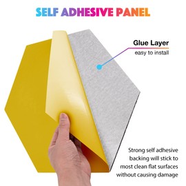 Sonic Acoustics Self-Adhesive 12 Pack Hexagon Acoustic Panels, 14" X 12" X 0.4" High Density Sound Absorbing Panels Sound Proof Insulation Beveled Edge Studio Treatment Tiles-White