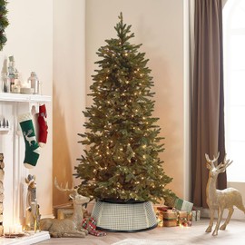 SUNNYPARK Metal Christmas Tree Collar Decoration, 23.5 Inches Diameter Indoor Outdoor Cream Tree Collar for Artificial Trees Christmas Tree Ring for Holiday Party Decoration