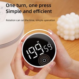 Digital Kitchen Timers, Visual timers Large LED Display Magnetic Countdown Countup Timer for Classroom, Timer for Cooking and Timer for Seniors and Kids to Use (White)