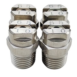 THOUDONER Stainless Steel 1/4BSPT High Pressure Spray Fan Washer Nozzle Tip 65 Degree Orifice Diameter 2mm（0.08Inch）4PCS.