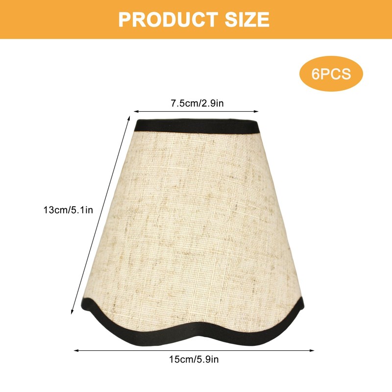 Small Lamp Shades Clip on Bulb, Linen Chandelier Shades Set