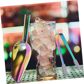 Ciieeo Ice Cube Tongs Set of 2 Stainless Steel Ice Bars Shovel for Kitchen Bar Restaurant