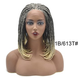 Healthlif HD Lace Front Box Braided Wigs For Black Women Knotless Braids Wigs Lightweight Premium Kanekalon Synthetic Braid Wig Micro Twist Braided Wigs Hand Braid Wigs For Black Women (#1B/613)
