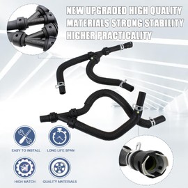 COOL STAR 626-307 Heater Hose Compatible with 2008 2009 2010 Dodge Grand Caravan Chrysler Town & Country Volkswagen Routan replacement 4677603AB 4677603AC