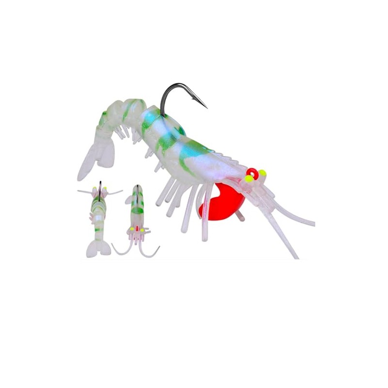 FOLANDO Glow Shrimp Lure 7.3cm 6g Head Jig with Segmented