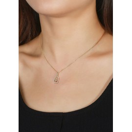 Everwild Designs The Volley Plus Mini Gold Pickleball Necklace, Sterling Silver, Cubic Zirconia