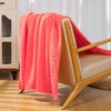 Vessia Flannel Fleece Throw Blanket for Couch,Sofa,Bed, 300GSM Striped Red