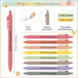 Engrowtic 32 Set Mental Health Gift Positive Ballpoint Pen Motivational Notebook Back to School Gifts Positive Affirmations Journal with Emotional Pen for Students Teacher Employee Therapy