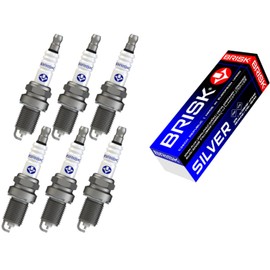 BRISK Silver DR17YS-9 1463 Spark Plugs Petrol LPG GPL CNG Car Gas (Pack of 6)