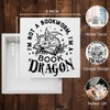 Pfkfo Rustic Dragon2 Wooden Book Dragon Sign, 5x5x1.2 inches, Decorative