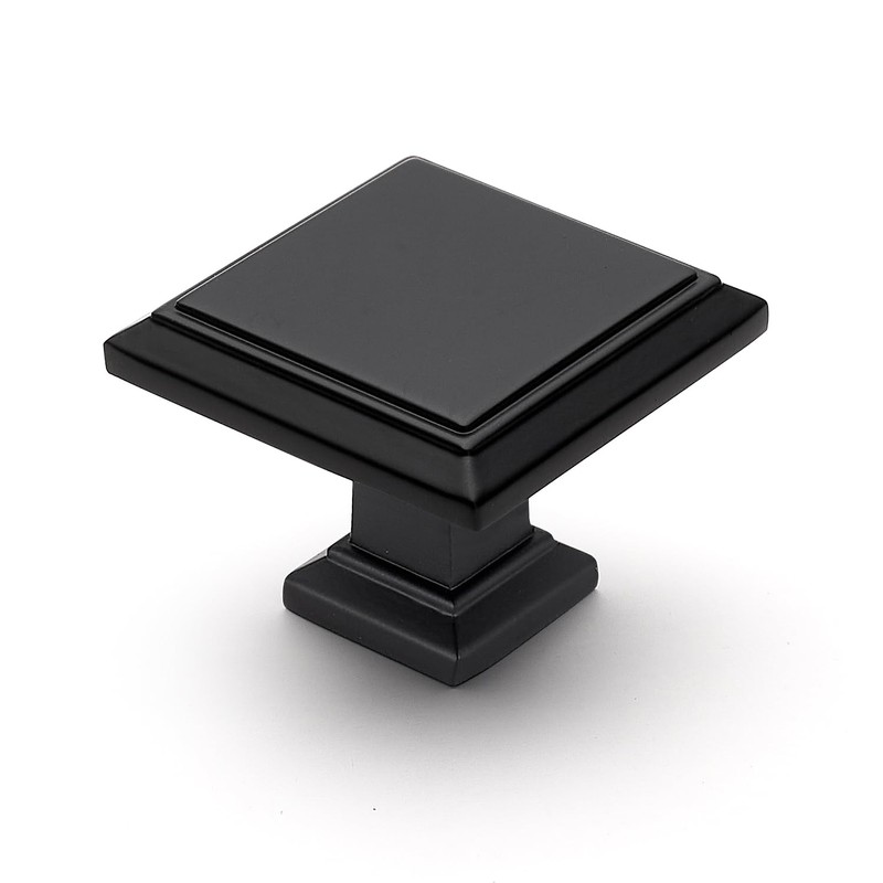 Ravinte 25 Pack 1-3/16 Inch Matte Black Kitchen Square Cabinet
