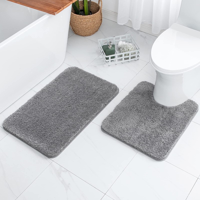 MIULEE U Shape Bath Mat Super Absorbent WC Toilet Rug