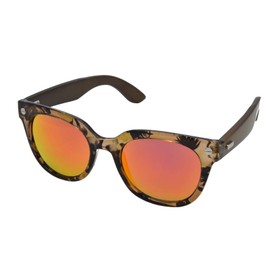 Gamswild WM1328 Sunglasses Bamboo Fashion Glasses Women Men Unisex Red Orange Green Pink, Red orange