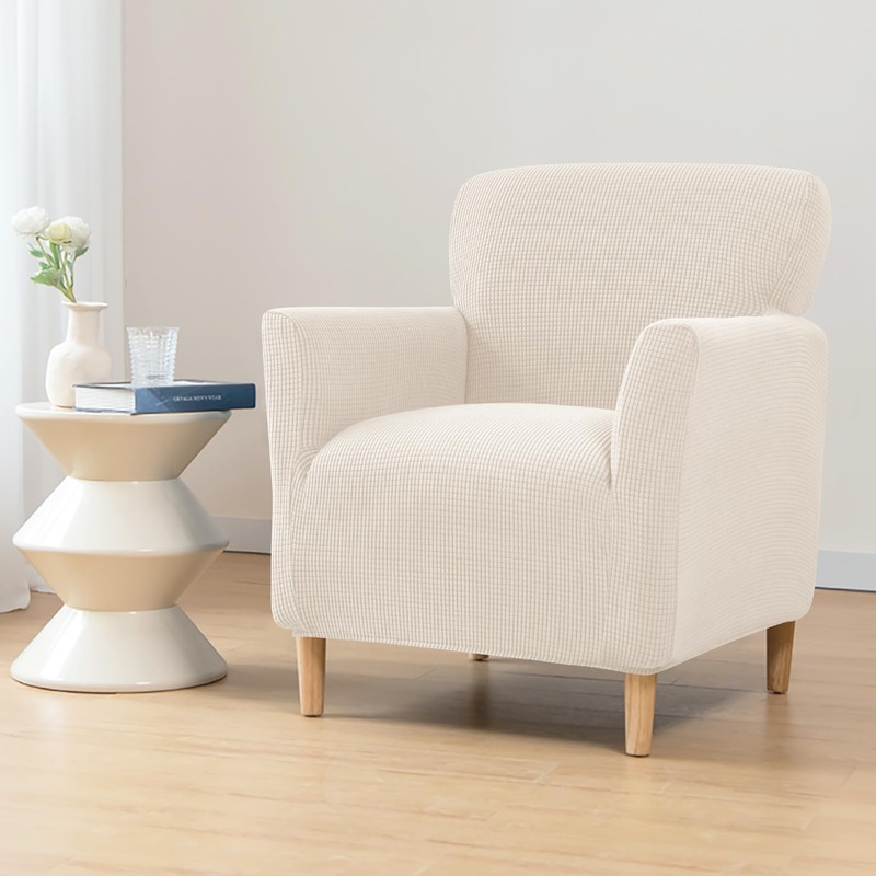 CRFATOP Stretch Mid Century Modern Armchair Slipcover 1-Piece Solid Accent