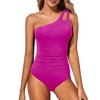 Holipick One Shoulder One Piece Swimsuit for Women Tummy Control