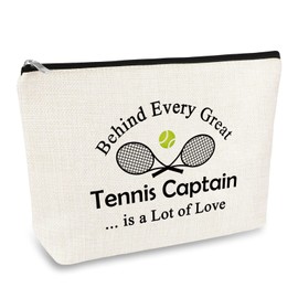 Tennis Captain Gifts for Women Cosmetic Bag Tennis Gifts Tennis Player Gifts Makeup Bag Tennis Team Gift Birthday Christmas Thanksgiving Gift for Tennis Coach Tennis Lover Tennis Captain Travel Pouch