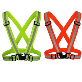 High Visibility Vest Running, Adjustable Reflective Vest, Reflective Safety Vest, Pack of 2 Safety Vests for Night Outdoor Running, Jogging & Cycling, Comfortable and Lightweight, Unisex Fits
