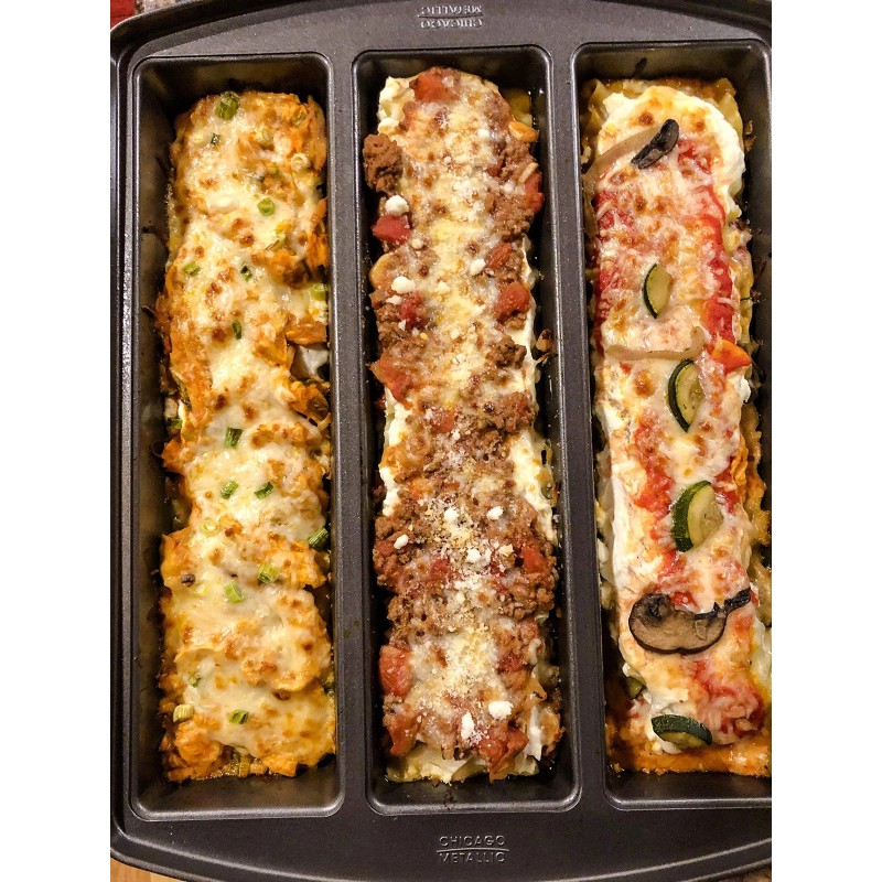Chicago Metallic Professional Lasagna Trio Pan, Perfect For Loaf Bread