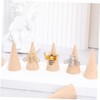 10pcs Diy Cone Craft Accessories Unpainted Wooden Cone Shape Ornaments