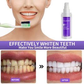Feligio V34 Teeth Whitening Toothpaste - Radiant White Teeth, Coffee & Smoke Stains, Purple Toothpaste for a Radiant Smile, 2 Pieces