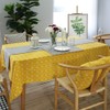 meioro Rustic Yellow Tablecloth Rectangle Washable Wrinkle Free Dust Resistant
