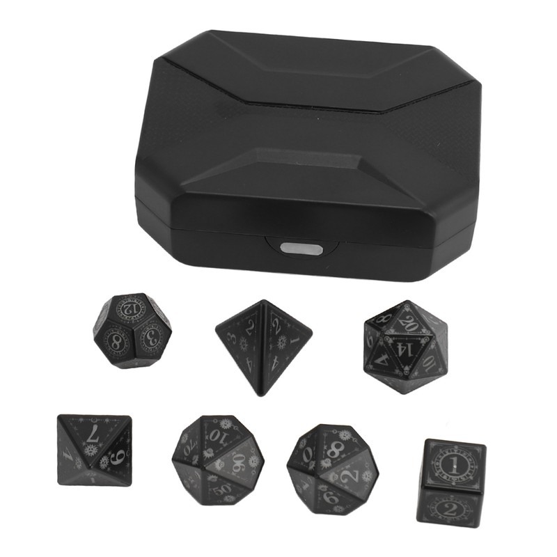 7pcs Electronic Dice LED Rechargeable with Charging Compartment Light Up